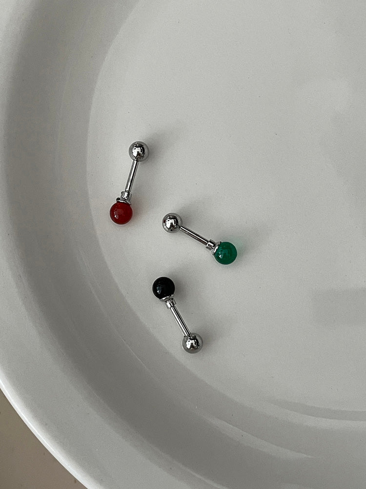 [Surgical] Pole-in Gemstone Ball (3 Colors) 16G Body Piercing Back Piercing Cartilage Piercing 