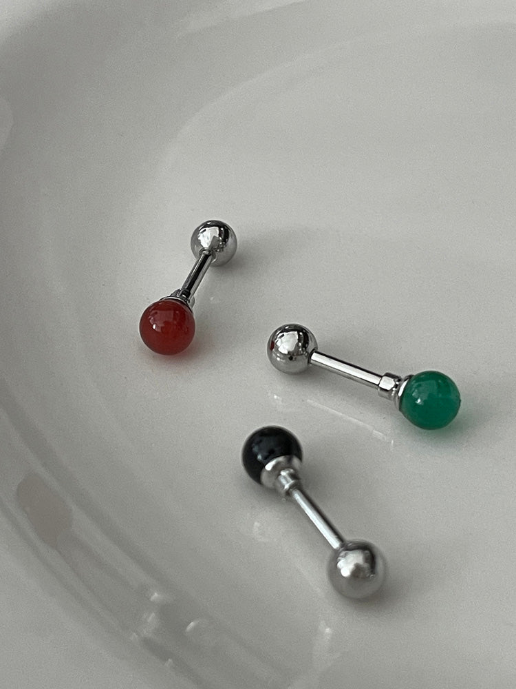 [Surgical] Pole-in Gemstone Ball (3 Colors) 16G Body Piercing Back Piercing Cartilage Piercing 