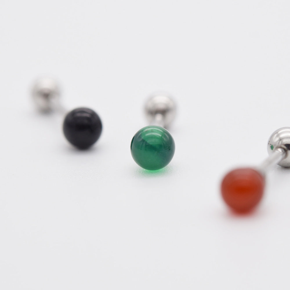 [Surgical] Pole-in Gemstone Ball (3 Colors) 16G Body Piercing Back Piercing Cartilage Piercing 