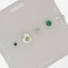 [Set of 5] [Surgical] Lucky Four Leaf Clover 16G Body Piercing Back Piercing Cartilage Piercing 