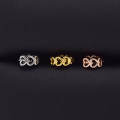 7mm Heart Line One-Touch Ring Piercing (3 Colors) for One Ear 