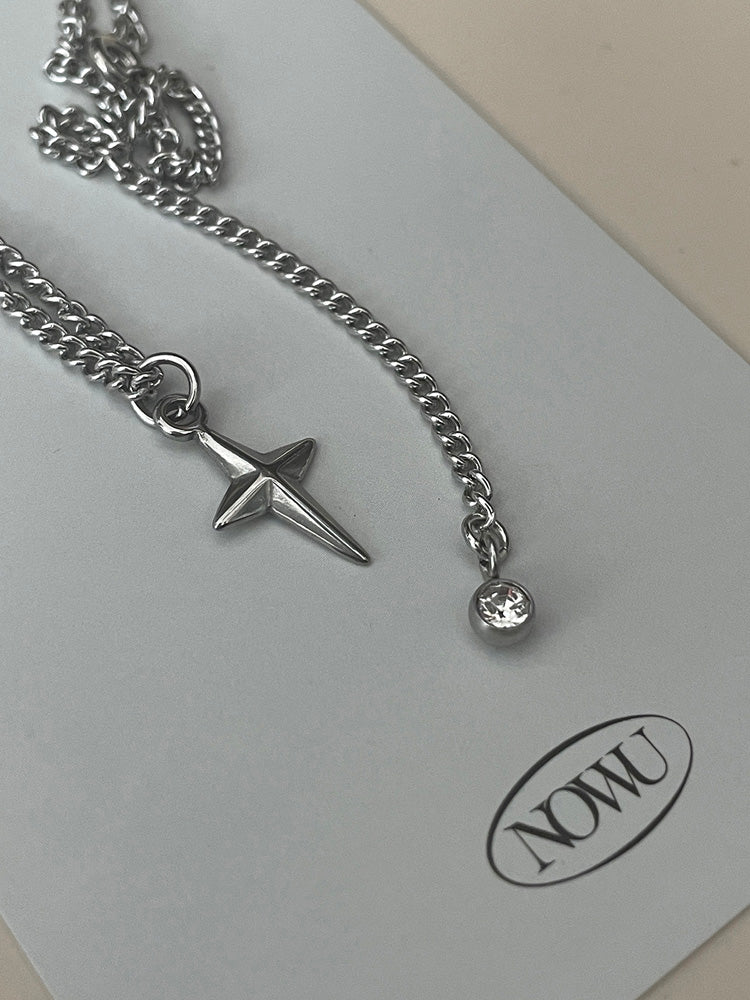 [All Surgical] Cross Spirit Adjustable Length Chain Necklace Cross