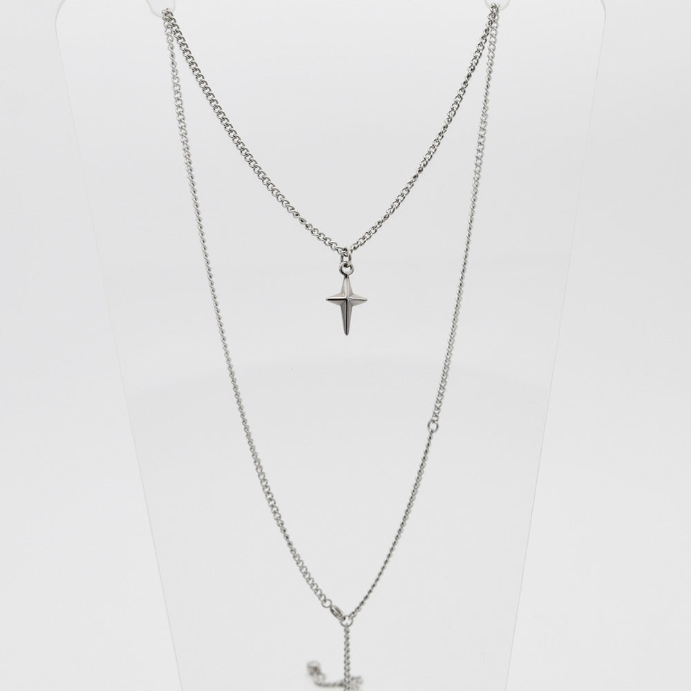 [All Surgical] Cross Spirit Adjustable Length Chain Necklace Cross