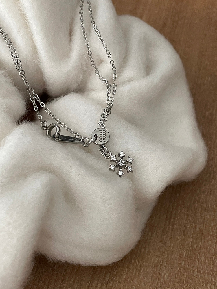 [All Surgical] Snowflake Cubic Chain Necklace (5 Sizes)