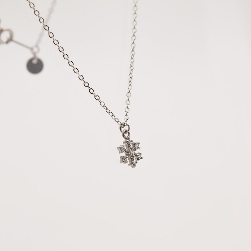 [All Surgical] Snowflake Cubic Chain Necklace (5 Sizes)