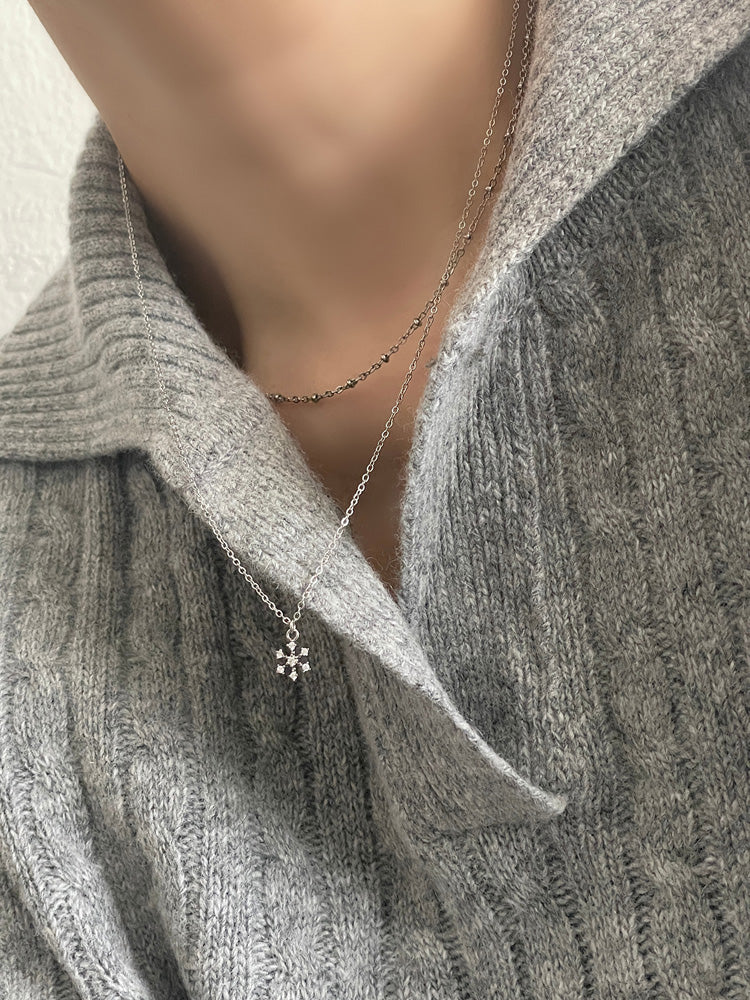 [All Surgical] Snowflake Cubic Chain Necklace (5 Sizes)