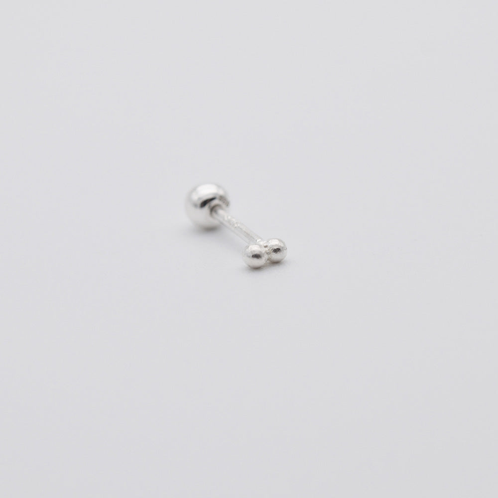 [Set of 3][925 Silver] Slim Round Earrings Set 20G 