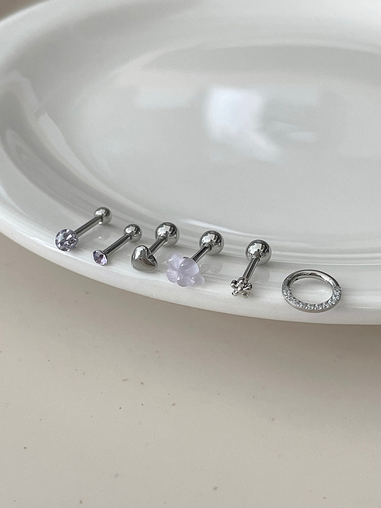 [Set of 5] [Surgical] Nuts Ice Cream Piercing Set 16G Body Piercing Back Piercing Cartilage Piercing 