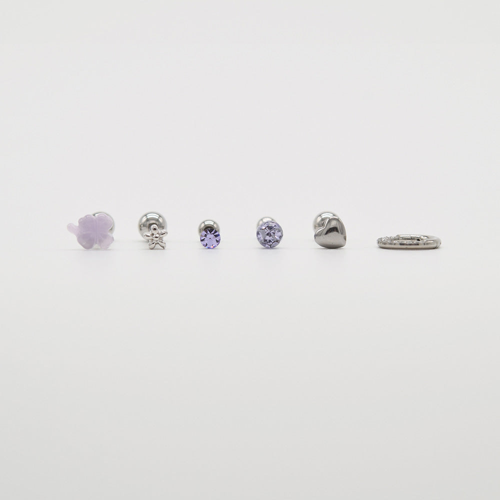 [Set of 5] [Surgical] Nuts Ice Cream Piercing Set 16G Body Piercing Back Piercing Cartilage Piercing 