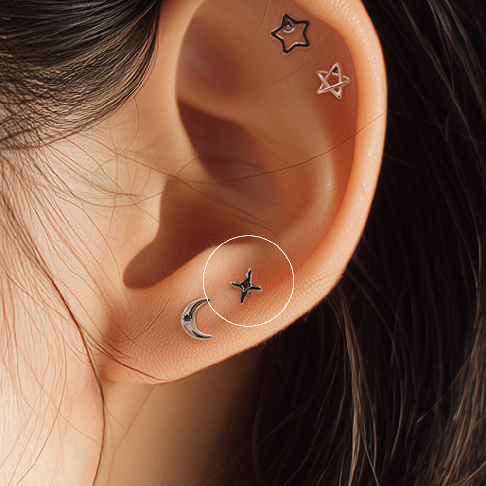 [全サージカル]シンカラーライン スピリット スターバーベル (3Color) 16G ボディピアス キャッチ