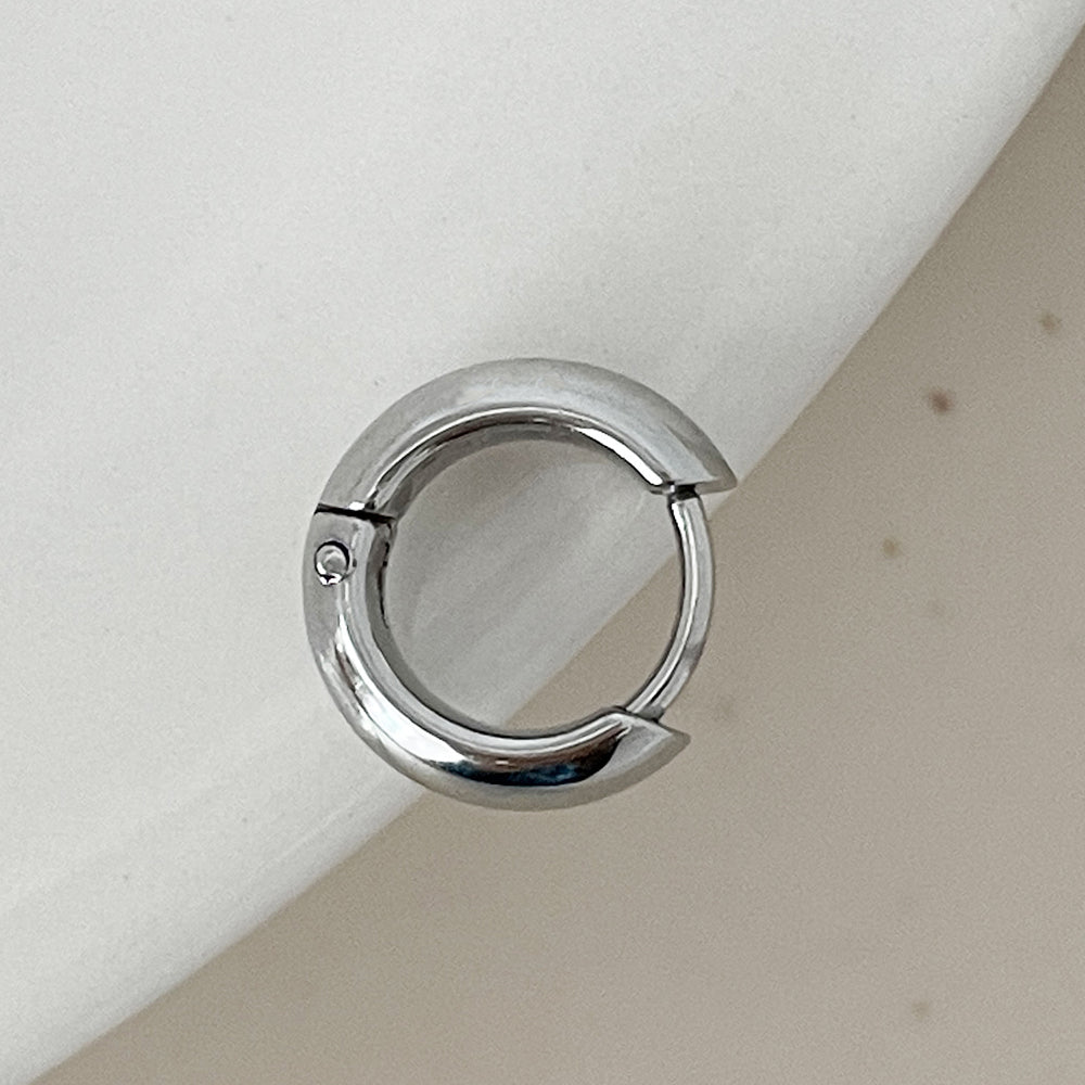 [全サージカル]ラウンドボリューム ワンタッチリングピアス （3mm / 4mm）外径11mm 13mm 16mm