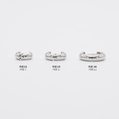 [全サージカル]ラウンドボリューム ワンタッチリングピアス （3mm / 4mm）外径11mm 13mm 16mm