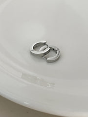 [全サージカル]フラットワンタッチリングピアス ボールドフラット シンプル厚み