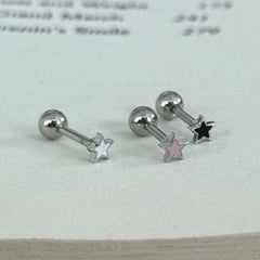 [全サージカル]ミニ エポキシ 星＆クロス バーベルピアス 16G サージカルステンレス / ミニ / エポキシ / スター / クロス / バーベルピアス