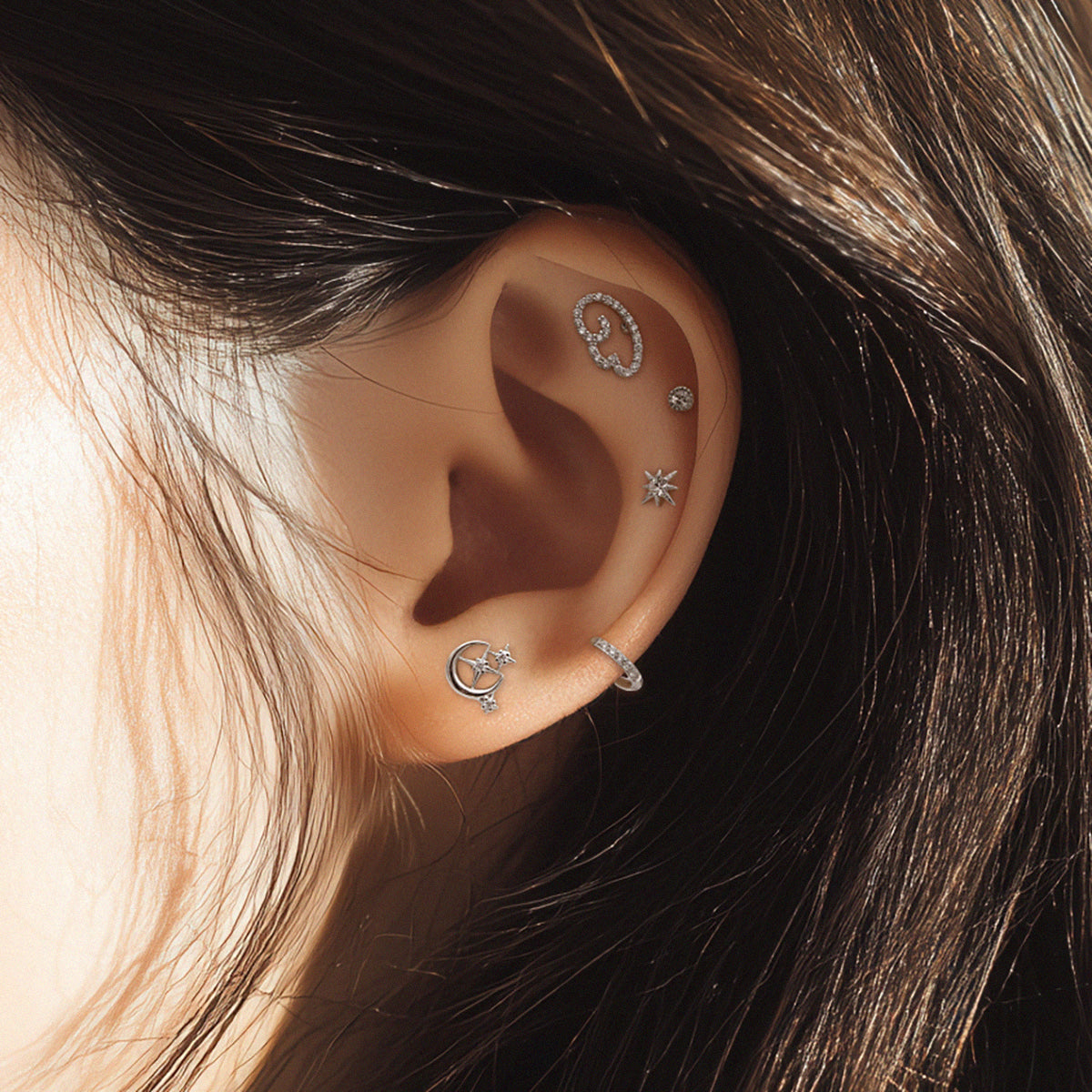 [ผ่าตัด] ริบบิ้นมินิโฟลว์ (3 สี) 16G เจาะร่างกาย เจาะหลัง เจาะกระดูกอ่อน 