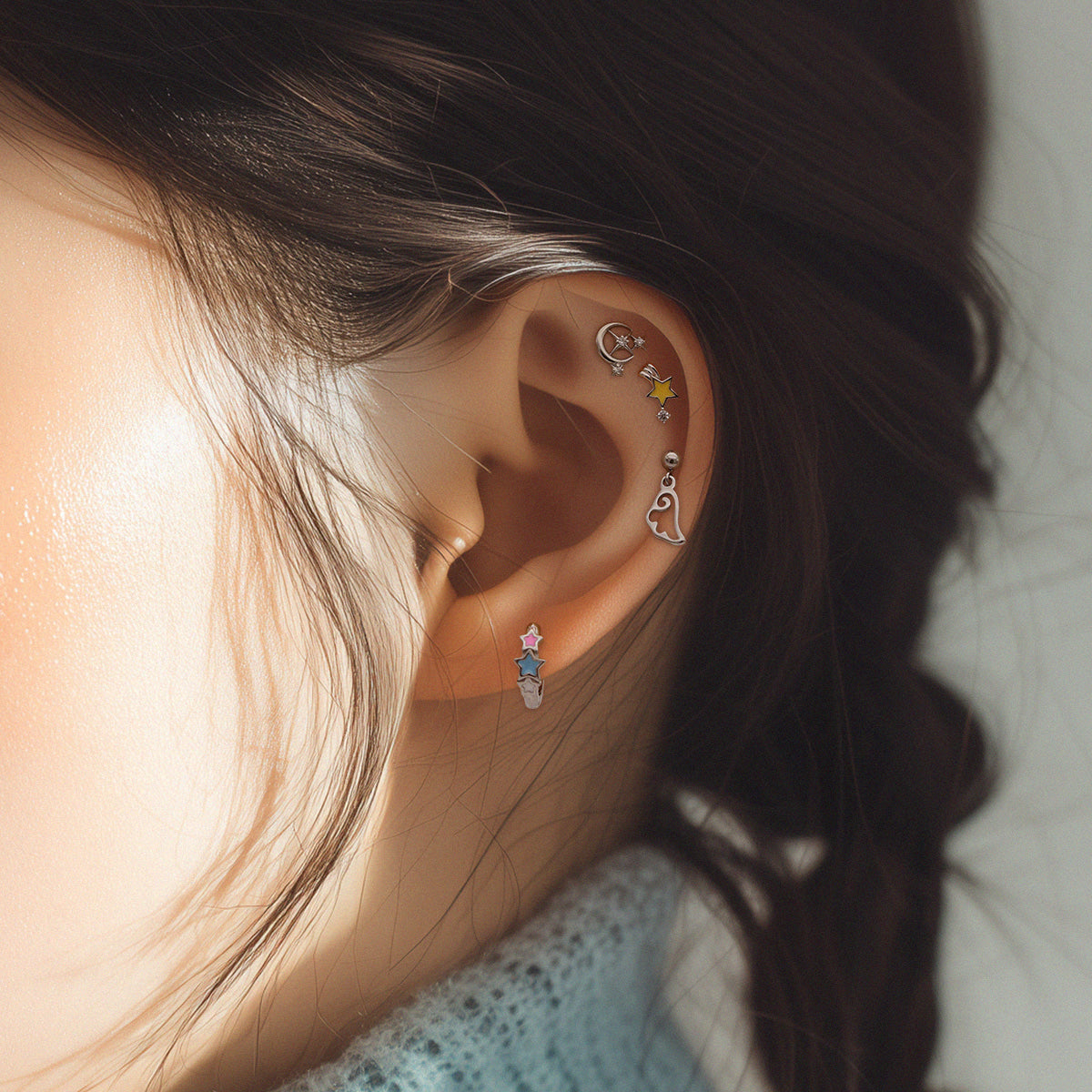 [ผ่าตัด] ริบบิ้นมินิโฟลว์ (3 สี) 16G เจาะร่างกาย เจาะหลัง เจาะกระดูกอ่อน 