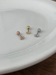 プチボリューム リボンバーベルピアス ミニリボン  (3Color) 16G 可愛い 軟骨用 韓国風 デイリー ボディピアス キャッチ サージカルステンレス