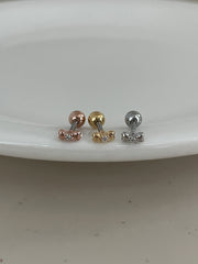 プチボリューム リボンバーベルピアス ミニリボン  (3Color) 16G 可愛い 軟骨用 韓国風 デイリー ボディピアス キャッチ サージカルステンレス