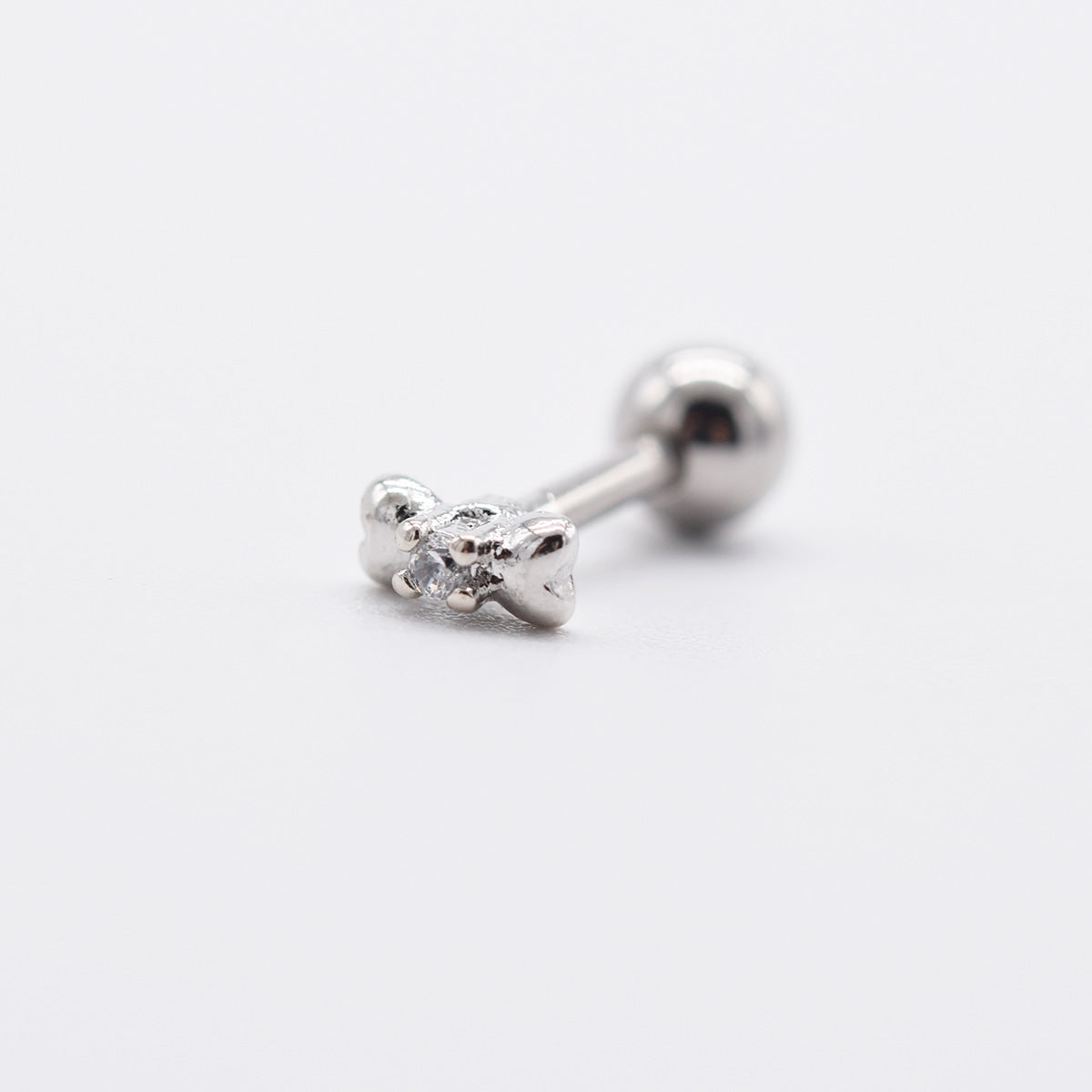 プチボリューム リボンバーベルピアス ミニリボン  (3Color) 16G 可愛い 軟骨用 韓国風 デイリー ボディピアス キャッチ サージカルステンレス