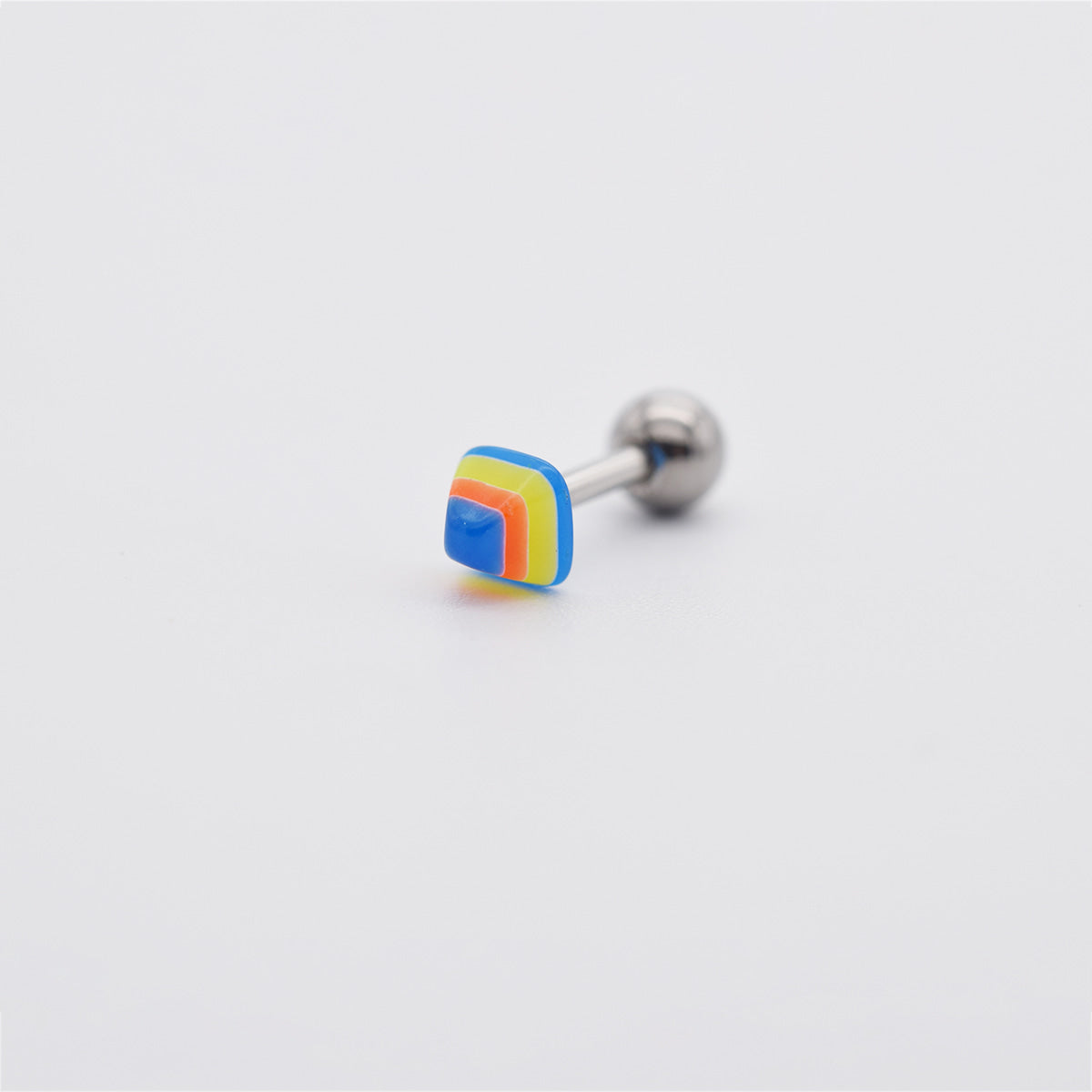 [サージカル] カラフル ピラミッド バーベルピアス 16G ボディピアス (2Color)