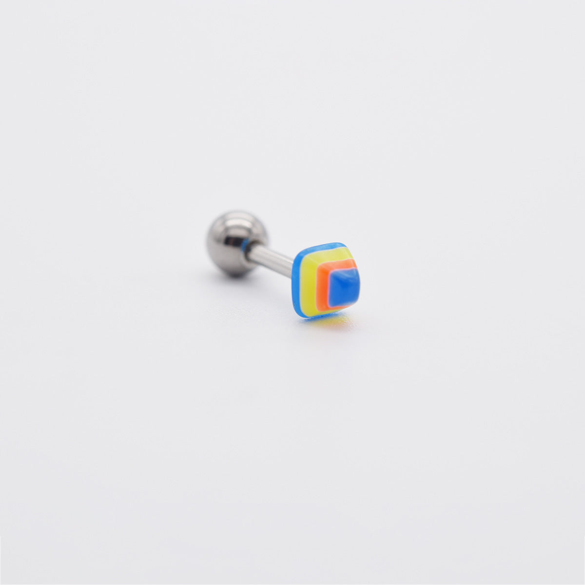 [サージカル] カラフル ピラミッド バーベルピアス 16G ボディピアス (2Color)