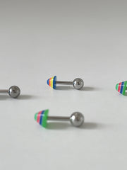 [サージカル] カラフル ピラミッド バーベルピアス 16G ボディピアス (2Color)