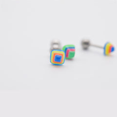 [サージカル] カラフル ピラミッド バーベルピアス 16G ボディピアス (2Color)