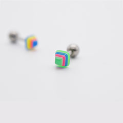 [サージカル] カラフル ピラミッド バーベルピアス 16G ボディピアス (2Color)