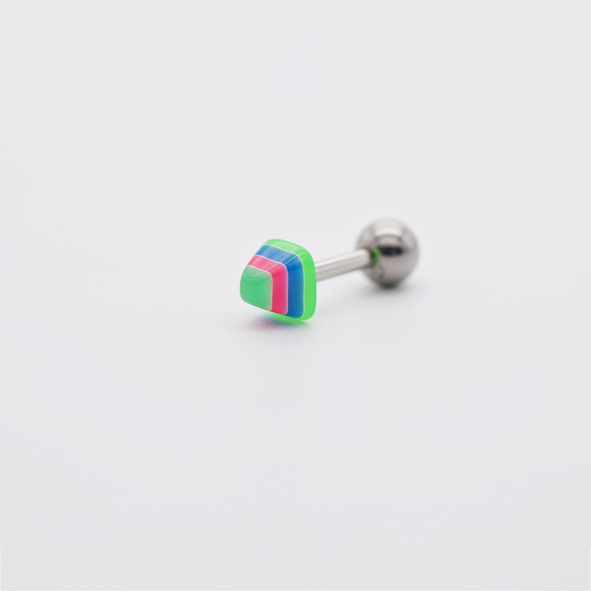 [サージカル] カラフル ピラミッド バーベルピアス 16G ボディピアス (2Color)