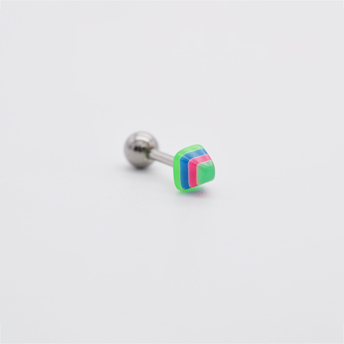 [サージカル] カラフル ピラミッド バーベルピアス 16G ボディピアス (2Color)