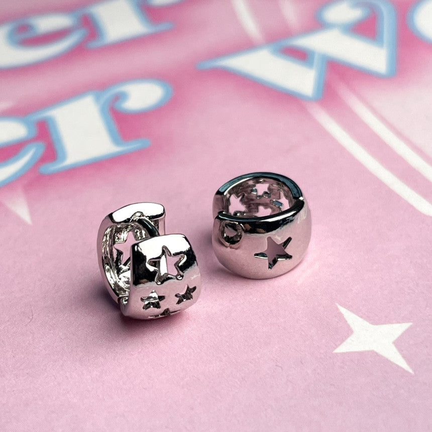 Round Star Punch Ring Earrings (Single Ear) 