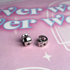 Round Star Punch Ring Earrings (Single Ear) 