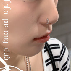 【CocoPiercingオリジナル】silver925 ノーズリング キュービック (2Type) 20G ノーズピアス / 鼻ピアス / リング / シルバー925 / キュービック / 1個売り