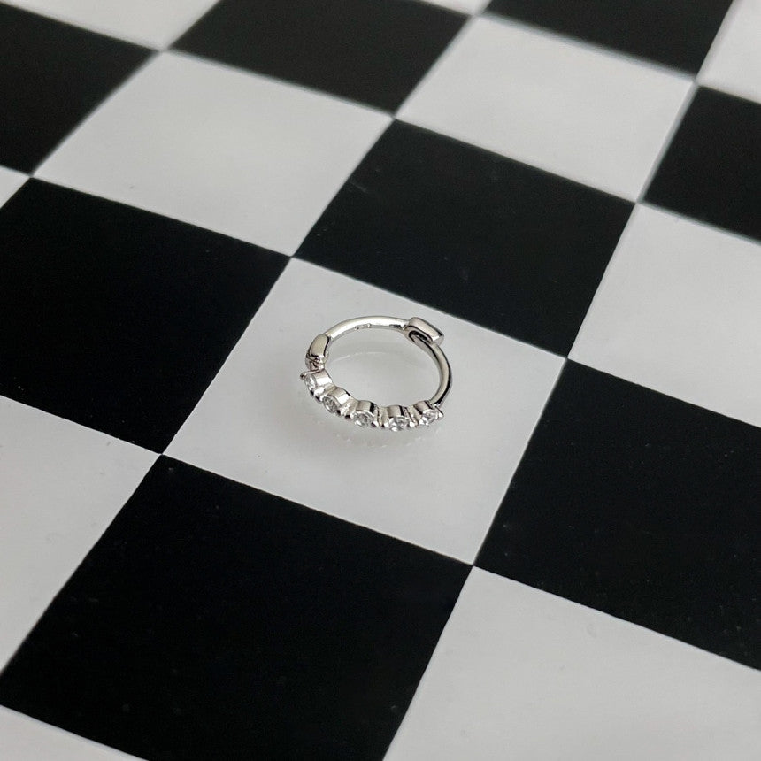 【CocoPiercingオリジナル】silver925 ノーズリング キュービック (2Type) 20G ノーズピアス / 鼻ピアス / リング / シルバー925 / キュービック / 1個売り