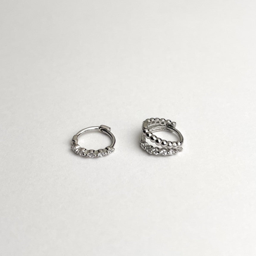 【CocoPiercingオリジナル】silver925 ノーズリング キュービック (2Type) 20G ノーズピアス / 鼻ピアス / リング / シルバー925 / キュービック / 1個売り