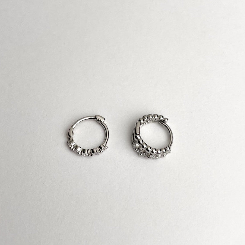 【CocoPiercingオリジナル】silver925 ノーズリング キュービック (2Type) 20G ノーズピアス / 鼻ピアス / リング / シルバー925 / キュービック / 1個売り