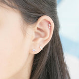 クリスタルAB ボディピアス 軟骨ピアス 片耳用 16G コレクション - 4MiLi (フォーミリ)
