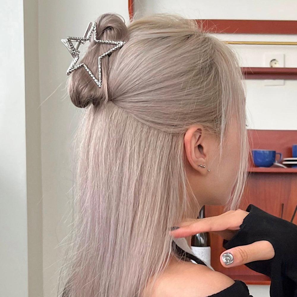 テクスチャ スター 星 メタル ヘア ヘアクリップ (2Color) - 4MiLi (フォーミリ)