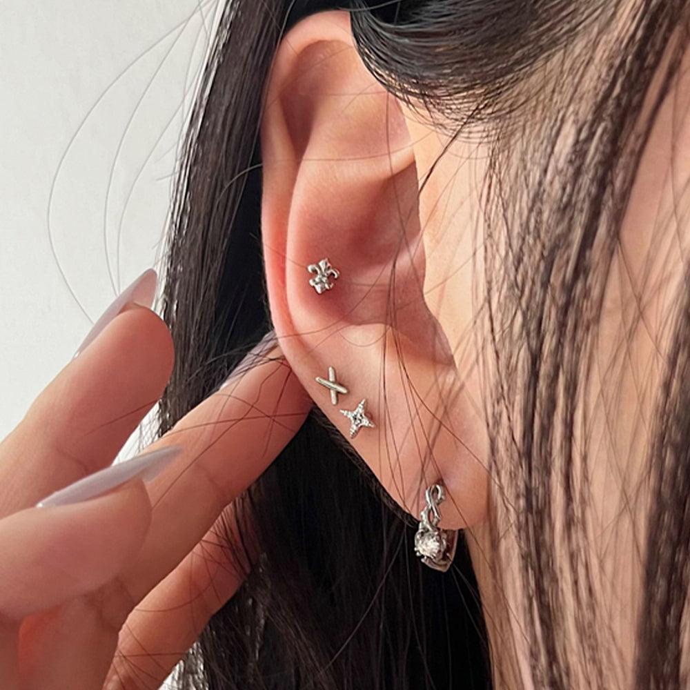 [Surgical] Cross X Piercing (2 types/3 colors) 16G 