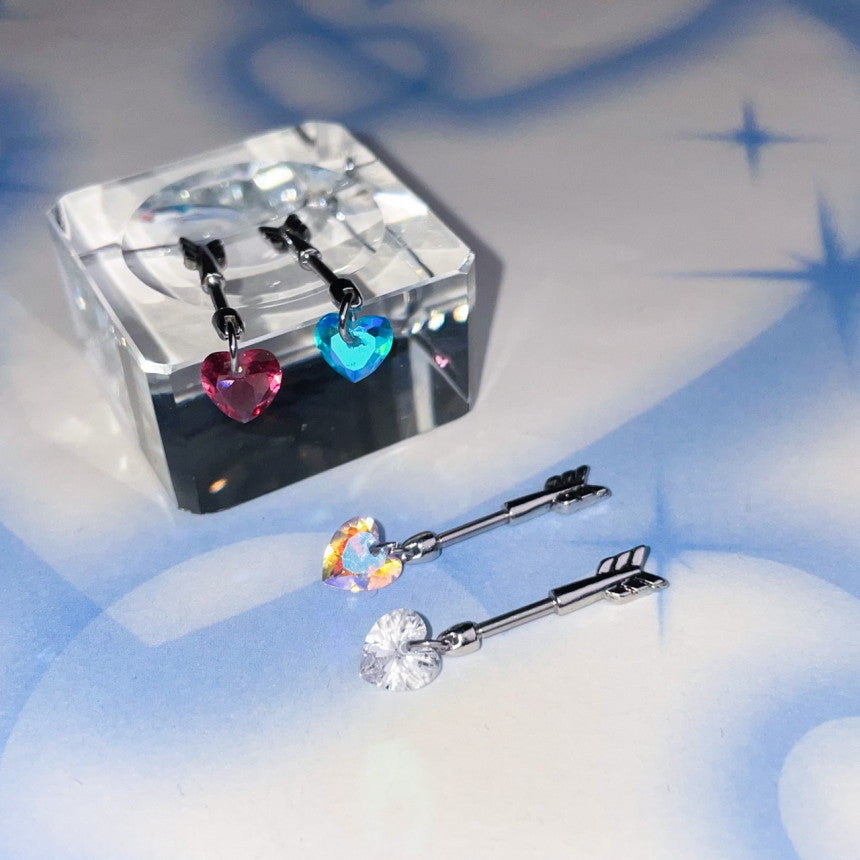 [Surgical] Jewel Heart Arrow Helix (4 Colors) 16G Body Piercing Cartilage Piercing Single Ear 