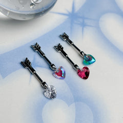 [Surgical] Jewel Heart Arrow Helix (4 Colors) 16G Body Piercing Cartilage Piercing Single Ear 