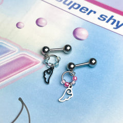 [Surgical] Beads Angel Wing Drop (2 Colors) 16G Body Piercing Cartilage Piercing Single Ear 