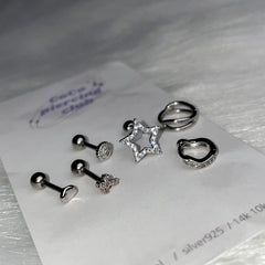 [Ear Coordination] [Surgical] Ash Star Modern Piercing (7Type) Star Body Piercing 