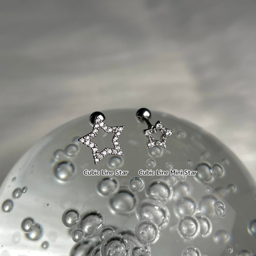 [Ear Coordination] [Surgical] Ash Star Modern Piercing (7Type) Star Body Piercing 