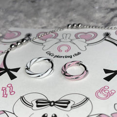 [All Surgical] Screwchu Ring Piercing (2 Colors, 2 Sizes) 20G, for one ear 