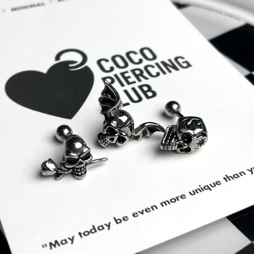 [全サージカル]デスミューズ スカルピアス 16G (3Type) ボディピアス 軟骨ピアス