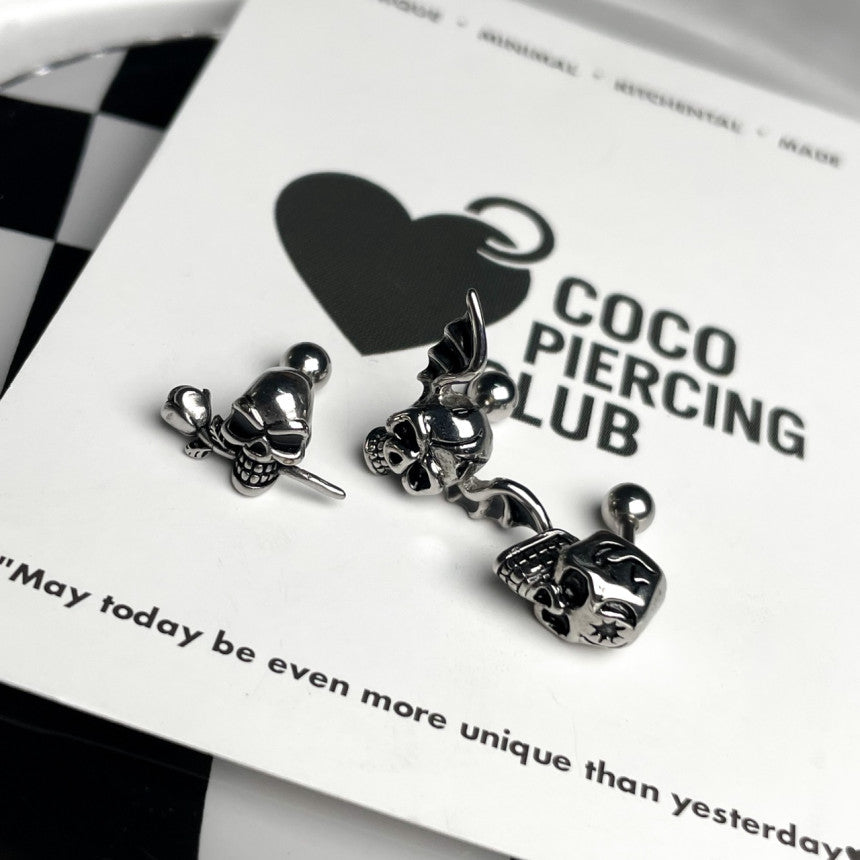 [全サージカル]デスミューズ スカルピアス 16G (3Type) ボディピアス 軟骨ピアス