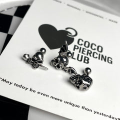 [全サージカル]デスミューズ スカルピアス 16G (3Type) ボディピアス 軟骨ピアス