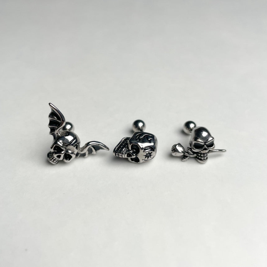 [全サージカル]デスミューズ スカルピアス 16G (3Type) ボディピアス 軟骨ピアス