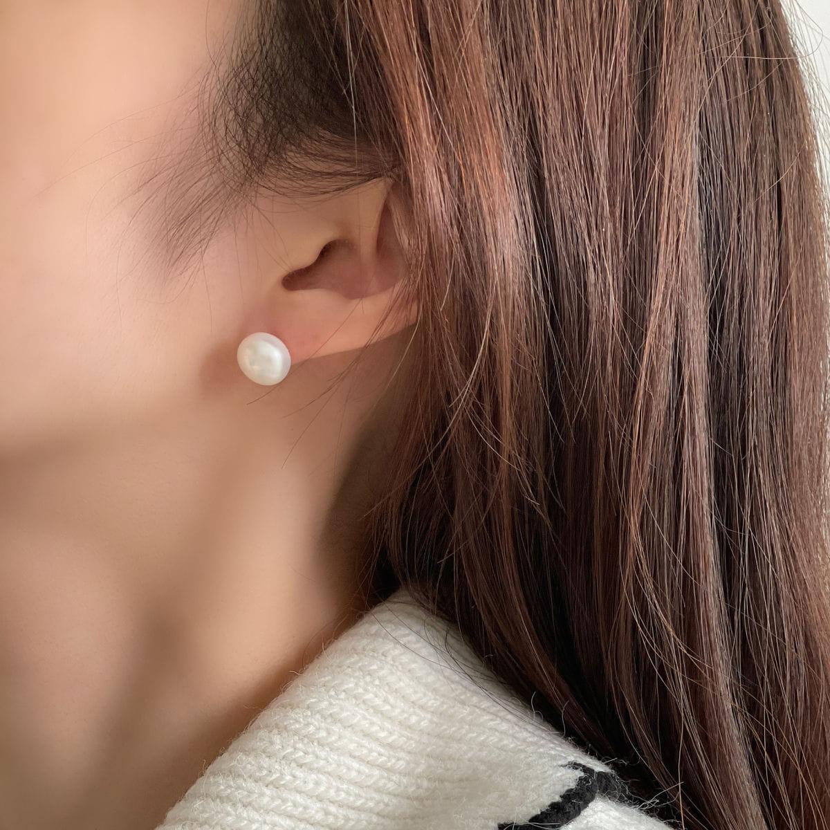 [925 Silver]淡水パールピアス (6 Size) 真珠 両耳用 - 4MiLi (フォーミリ)